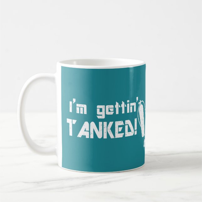 Funny Scuba Diver Auf Tankschiff Personalisiert Kaffeetasse (Links)