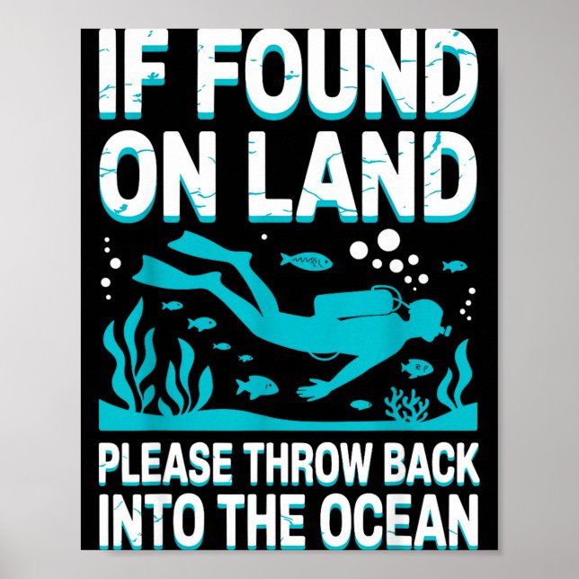 Funny Scuba Diving Art For Men Women Scuba Dive Sc Poster (Vorne)