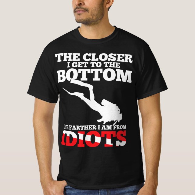 Funny Scuba Diving Flag Dive Quote Scuba Diver Gif T-Shirt (Vorderseite)