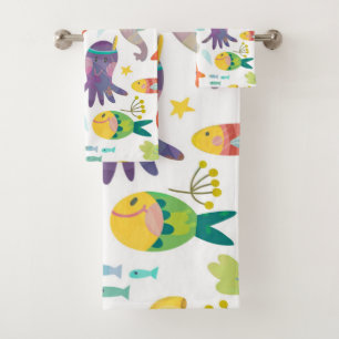 Funny Sea Animals Badhandtuch Set