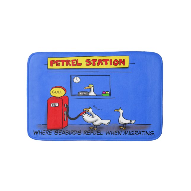 Funny Sea Gulls Cartoon Spaß Badematte (Vorderseite)