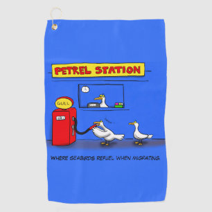 Funny Sea Gulls Cartoon Spaß Golfhandtuch