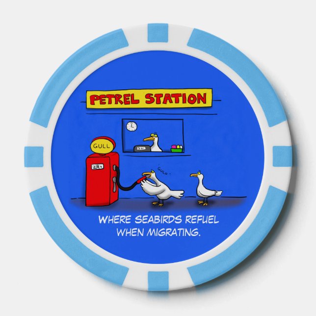 Funny Sea Gulls Cartoon Spaß Pokerchips (Vorderseite)
