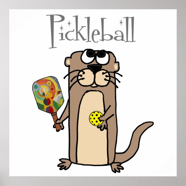 Funny Sea Otter Pickleball Sport Poster (Vorne)
