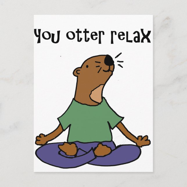 Funny Sea Otter Yoga Kunstwerk Postkarte (Vorderseite)