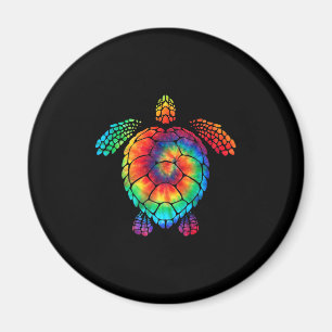 Funny Sea Turtle Ocean Gefärbte Krawatte Rainbow H Magnet