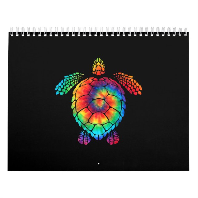 Funny Sea Turtle Ocean Gefärbte Krawatte Regenboge Kalender (Titelbild)