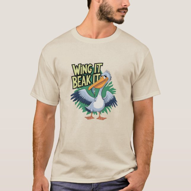 Funny Seabird Designs: Pelican Spaß T-Shirt (Vorderseite)