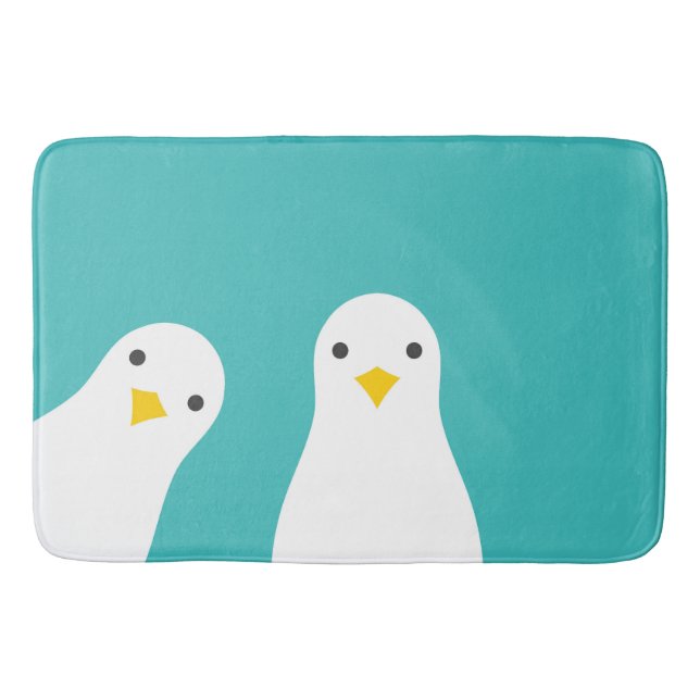 Funny seagulis illustriert Türkis Badematte (Vorderseite)