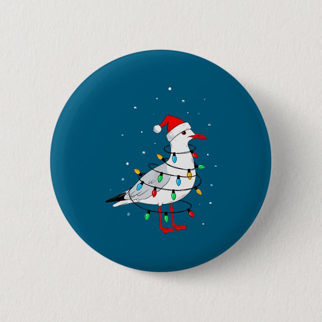 Funny Seagull Bird Christmas Animal Lover  Button (Vorderseite)