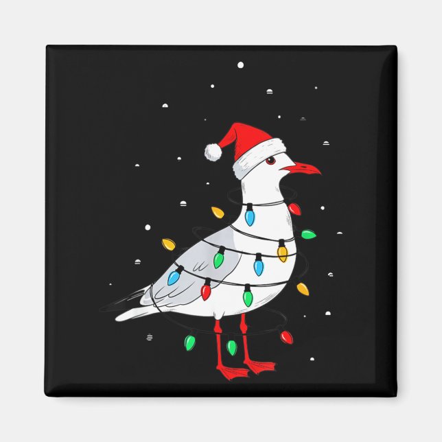 Funny Seagull Bird Christmas Animal Lover  Magnet (Vorne)
