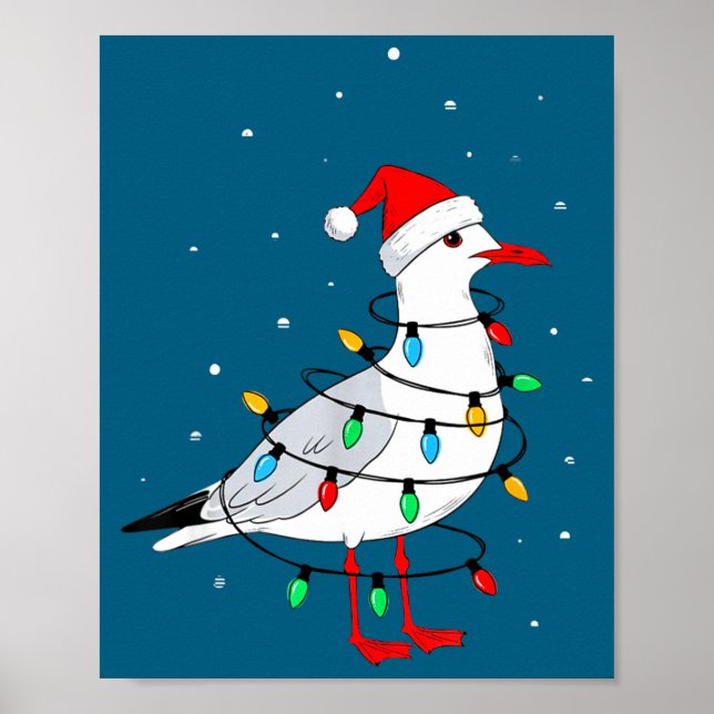Funny Seagull Bird Christmas Animal Lover  Poster (Vorne)
