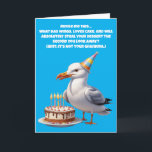 Funny Seagull Birthday Riddle - Kuchen auf Gefahr! Karte<br><div class="desc">Dieses unglaublich witzig seagulenförmige Geburtstagsrätsel wird jeden zum Lachen bringen! Ideal für diejenigen,  die Spaß,  Vögel und den Schutz ihrer Kuchen Liebe. Generativität.</div>