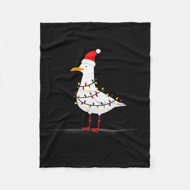 Funny Seagull Christmas Graphics Animal Lights Lov Fleecedecke (Vorderseite)