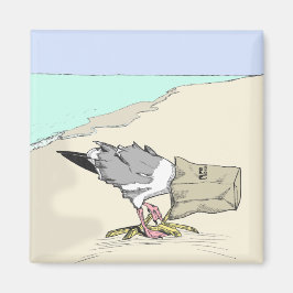 Funny Seagull Fast Food Kühlschrank Magnet