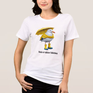 Funny Seagull in Rain Boots - Beach Spaß Tri-Blend Shirt