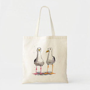 Funny seagull ink zeichnend - Comicseageln Tragetasche