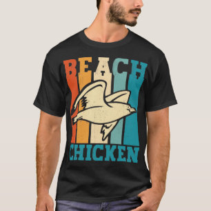 Funny Seagull Sea Gull Beach Huhn Retro T-Shirt
