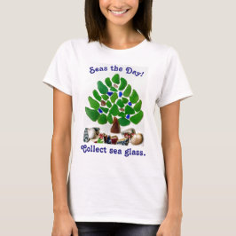 Funny "Seas the Day! Meerglas sammeln" Baum T-Shirt