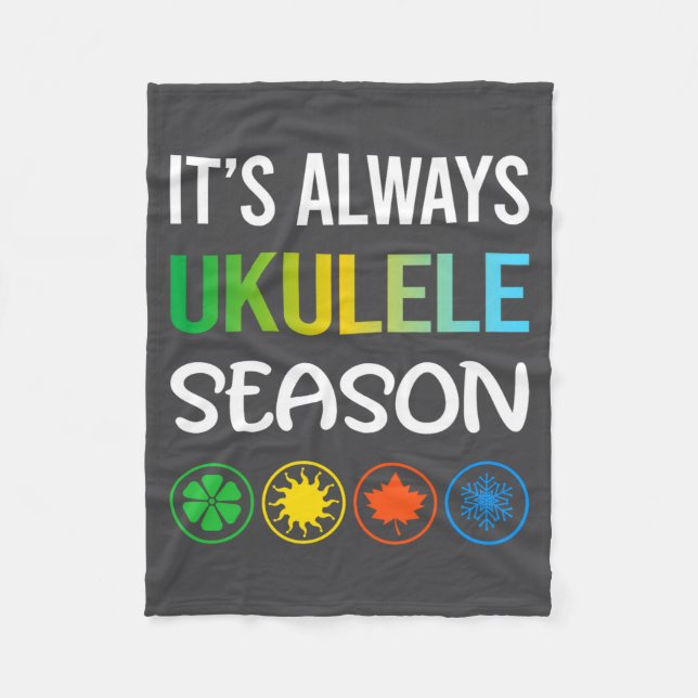 Funny Season Ukulele  Fleecedecke (Vorderseite)