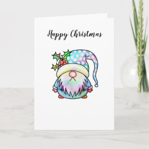 Funny Seasonal Watercolor Weihnachtsgarten Gnome Karte