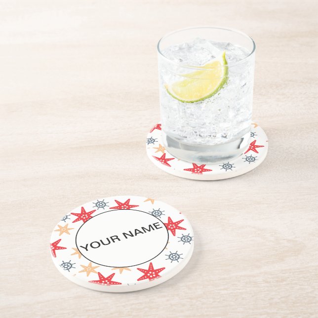 Funny Seastes und Steerwheels Muster Getränkeuntersetzer (Seite)