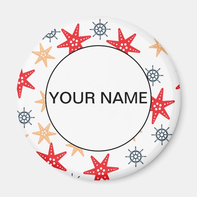 Funny Seastes und Steerwheels Muster Magnet (Vorne)