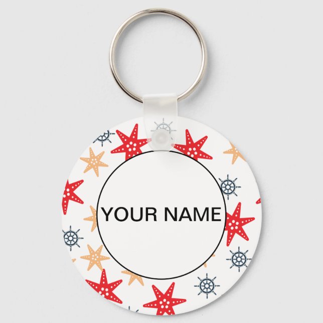Funny Seastes und Steerwheels Muster Schlüsselanhänger (Vorderseite)