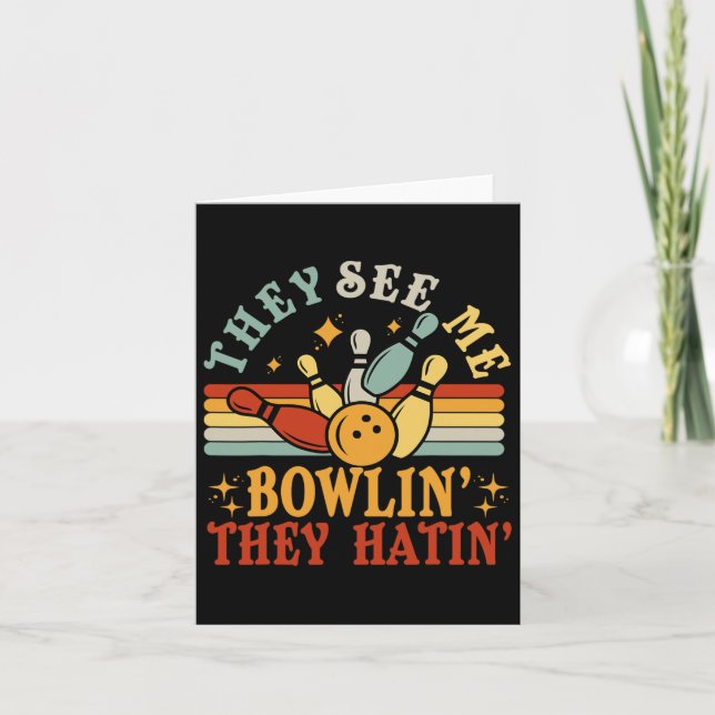 Funny sehen Sie mich Bowling Sie haben Bowling Tea Karte (Vorderseite)