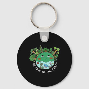 Funny Sei nett zum Planeten Natur Baumart Erde Schlüsselanhänger