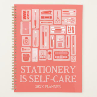 Funny Self-Care Zitat Korallenroter Kunstgegenstän Planer