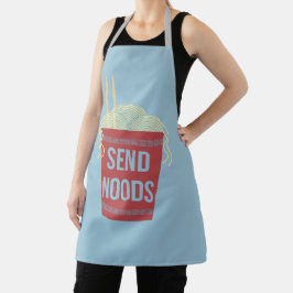 Funny Send Noods Ramen Cup of Noodles Red and Blue Schürze