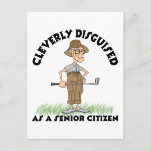 Funny Senior Citizen Golfer Postkarte