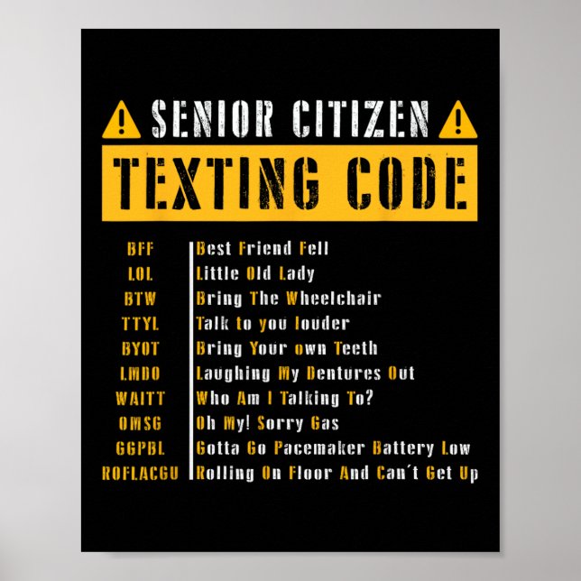 Funny Senior Citizen&# s Gesimst Code Vintag Gif Poster (Vorne)