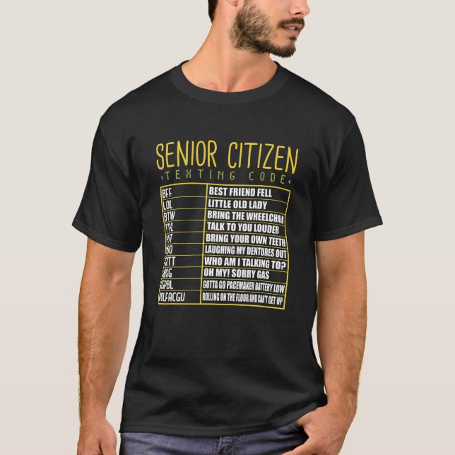 Funny Senior Citizen Sims Code Cool Opa Grandpa Gr T-Shirt (Vorderseite)