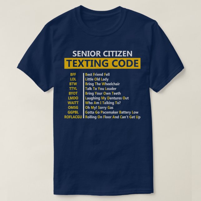 Funny Senior Citizen Sims Code Design Geschenk für T-Shirt (Design vorne)