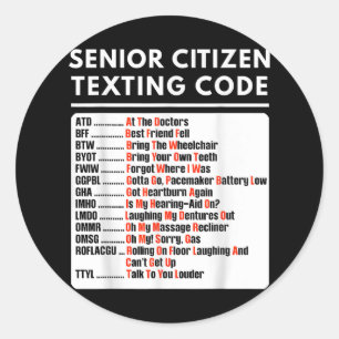 Funny Senior Citizen Sims Code T-Shirt Runder Aufkleber