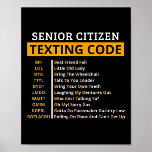 Funny Senior Citizen Simst Code Design Geschenk fü Poster