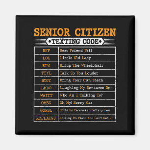 Funny Senior Citizens Simst Code for Old People Magnet