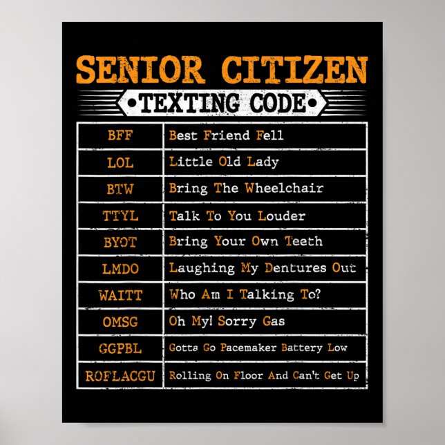Funny Senior Citizens Simst Code for Old People Poster (Vorne)