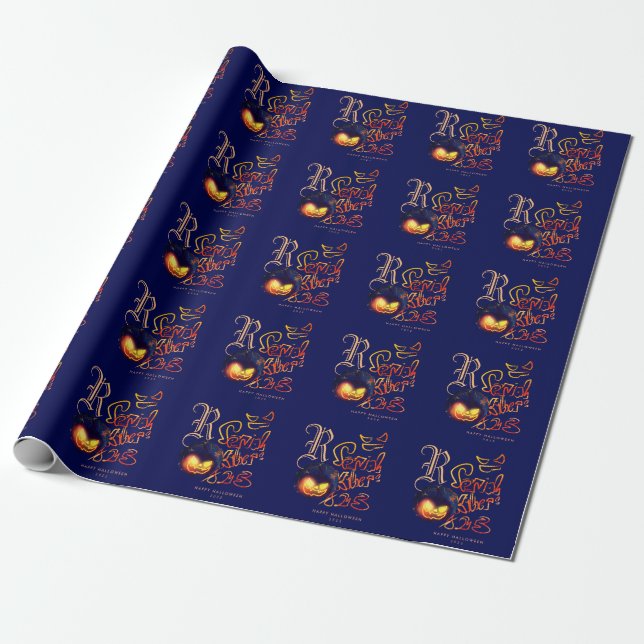 Funny Serial Killer Typografie Spooky Pumbkin Geschenkpapier (Ungerollt)
