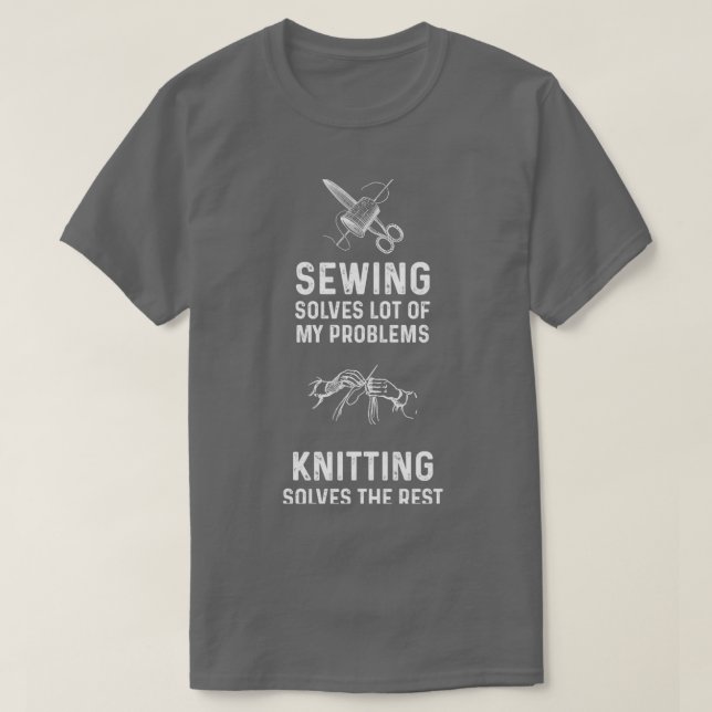 Funny Sewing and Knitting Weihnachtsgeschenk Spaß  T-Shirt (Design vorne)