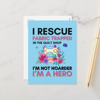 Funny Sewing Quote Vintage Floral Sewing Machine Feiertagspostkarte