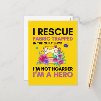 Funny Sewing Quote Vintage Floral Sewing Machine Feiertagspostkarte