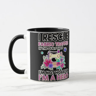 Funny Sewing Quote Vintage Floral Sewing Machine Tasse
