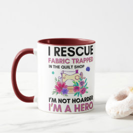 Funny Sewing Quote Vintage Floral Sewing Machine Tasse