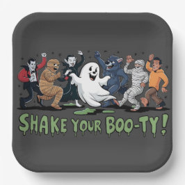 Funny Shake dein Boo-ty Vampire Mummy Ghost Pappteller