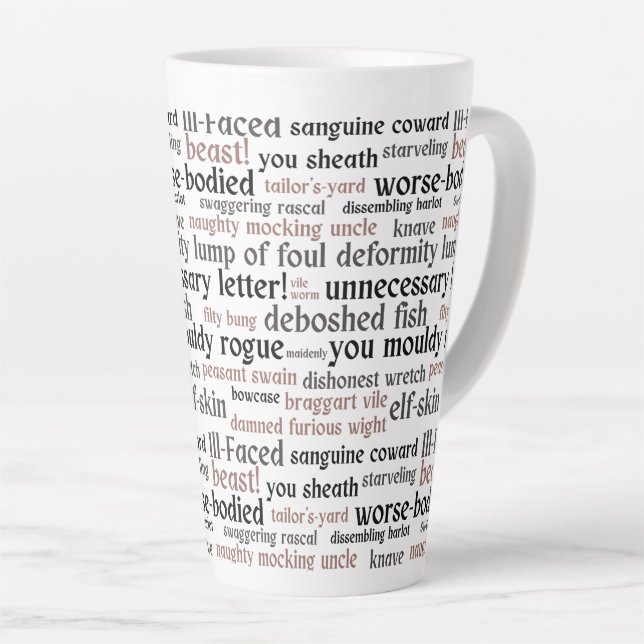 Funny Shakespeare Insult Klassische Literatur Milchtasse (Rechte Ecke)