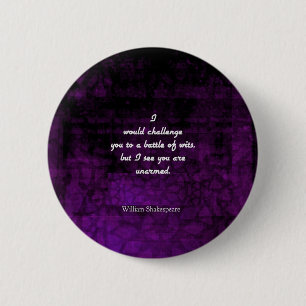 Funny Shakespeare Insult Quotation Elizabethan Button