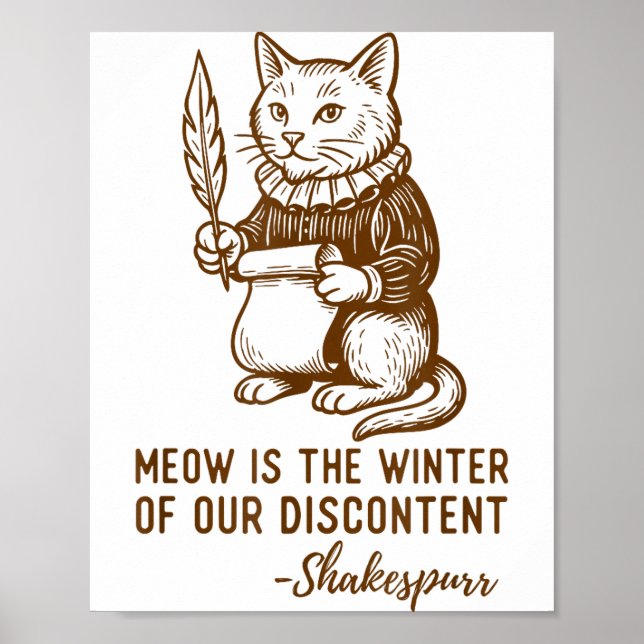 Funny Shakespeare Quote Cat Shakespurr  Poster (Vorne)
